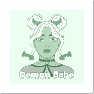 Demon Babe: Pastel Green Demon Girl Posters and Art